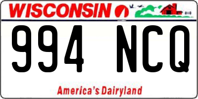 WI license plate 994NCQ