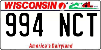 WI license plate 994NCT