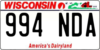 WI license plate 994NDA