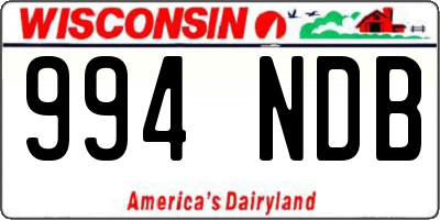 WI license plate 994NDB