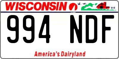 WI license plate 994NDF