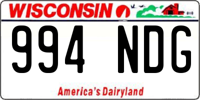 WI license plate 994NDG