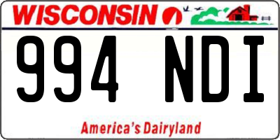 WI license plate 994NDI