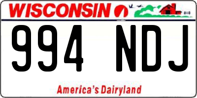 WI license plate 994NDJ