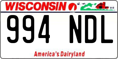 WI license plate 994NDL