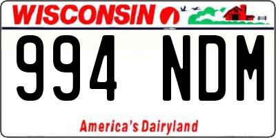 WI license plate 994NDM