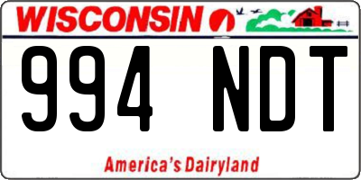 WI license plate 994NDT