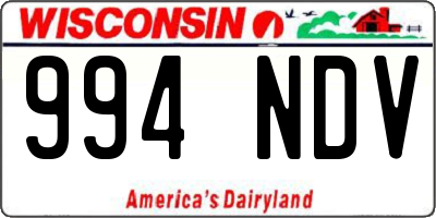 WI license plate 994NDV
