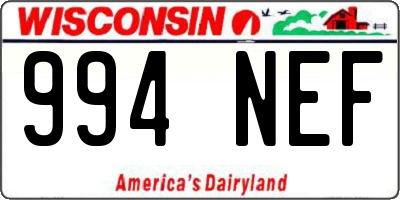 WI license plate 994NEF