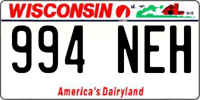 WI license plate 994NEH