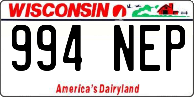 WI license plate 994NEP