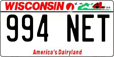 WI license plate 994NET