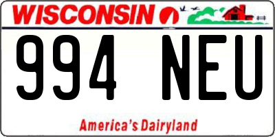 WI license plate 994NEU