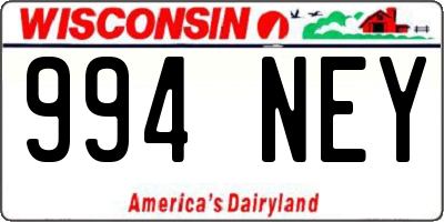 WI license plate 994NEY