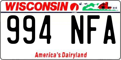 WI license plate 994NFA