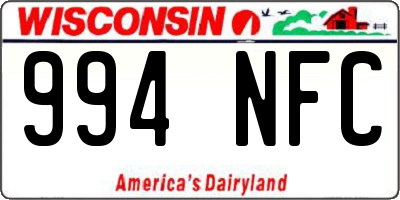 WI license plate 994NFC