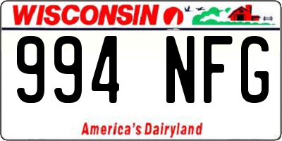WI license plate 994NFG