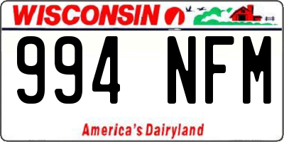 WI license plate 994NFM