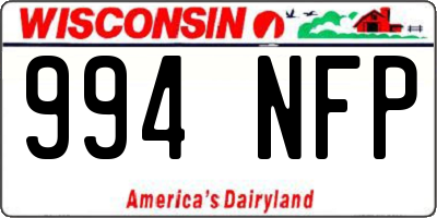 WI license plate 994NFP