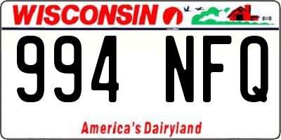 WI license plate 994NFQ
