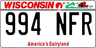 WI license plate 994NFR