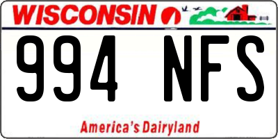 WI license plate 994NFS