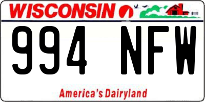 WI license plate 994NFW