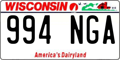WI license plate 994NGA