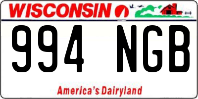 WI license plate 994NGB