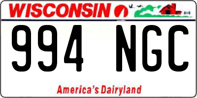 WI license plate 994NGC