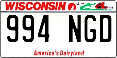 WI license plate 994NGD