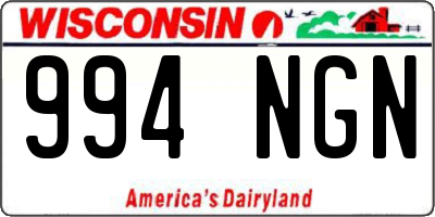 WI license plate 994NGN