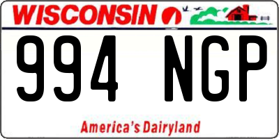WI license plate 994NGP