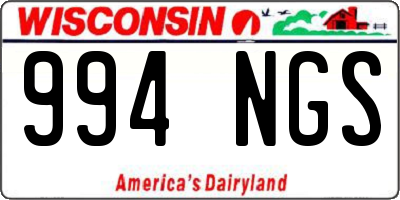 WI license plate 994NGS