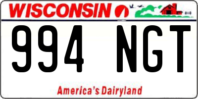 WI license plate 994NGT