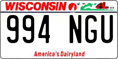 WI license plate 994NGU