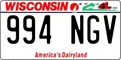 WI license plate 994NGV
