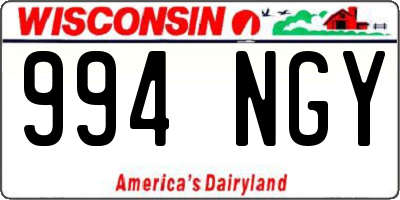 WI license plate 994NGY