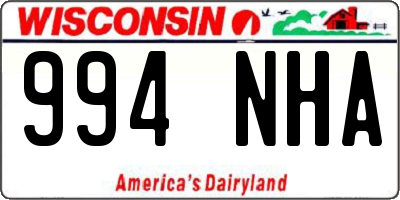 WI license plate 994NHA