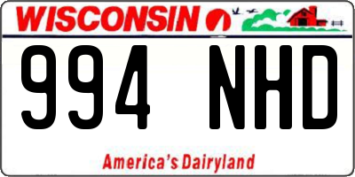 WI license plate 994NHD