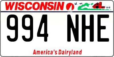 WI license plate 994NHE