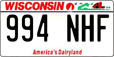 WI license plate 994NHF