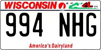 WI license plate 994NHG