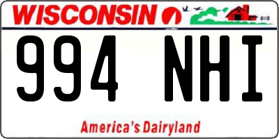 WI license plate 994NHI