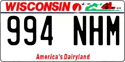WI license plate 994NHM