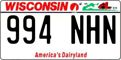 WI license plate 994NHN