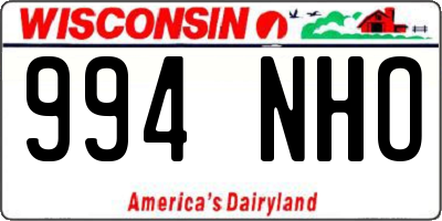 WI license plate 994NHO