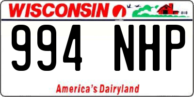 WI license plate 994NHP