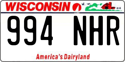 WI license plate 994NHR