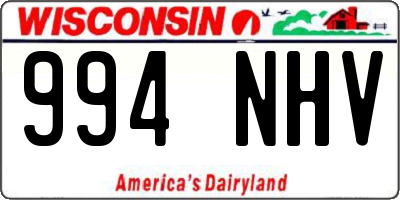 WI license plate 994NHV